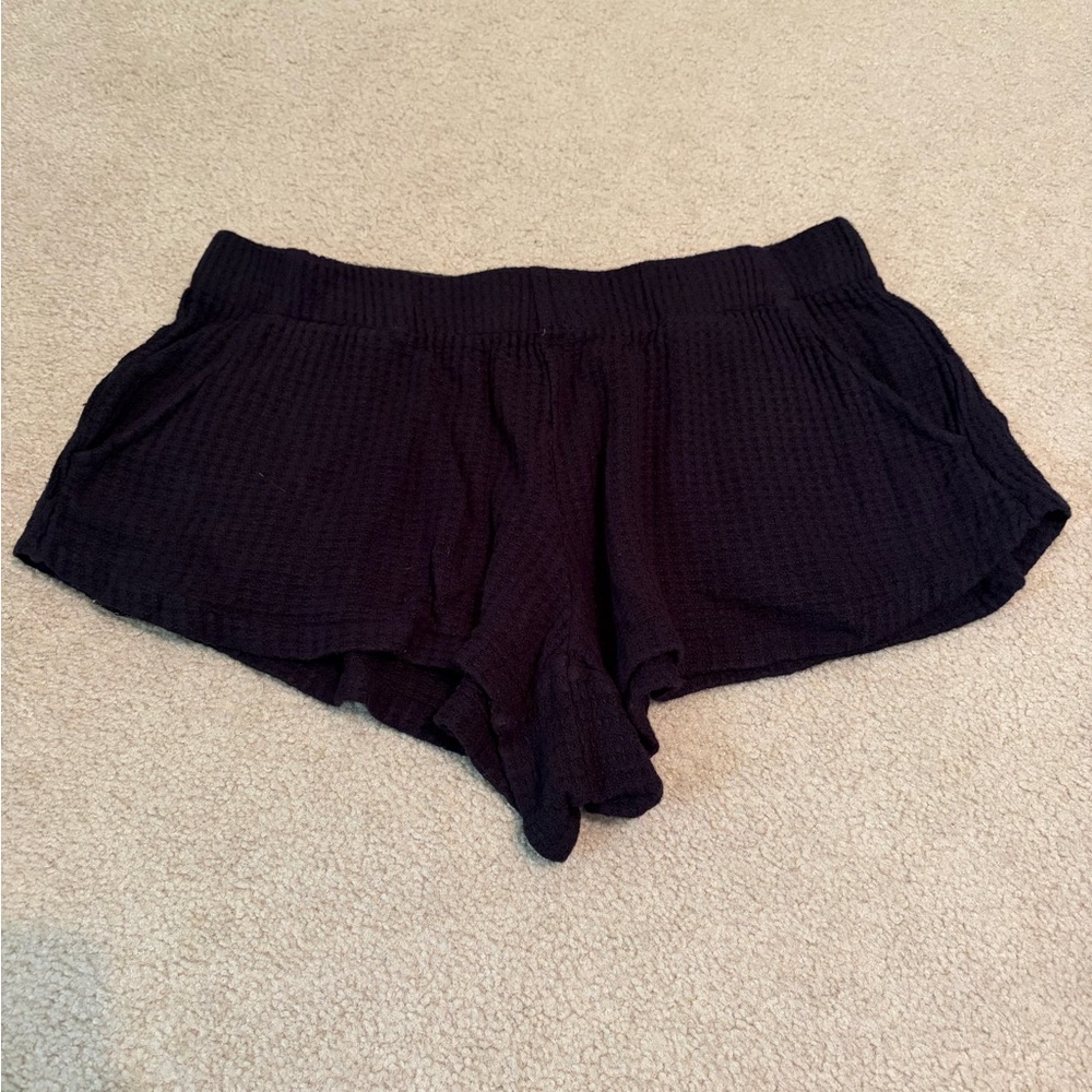 PacSun Black Waffle Lounge Shorts